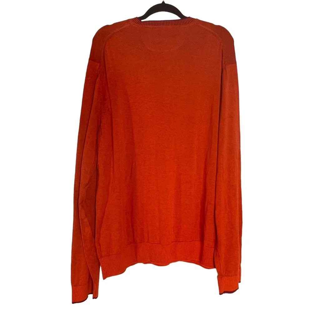 Bobby Jones Mens Orange Long Sleeve‎ Crew Neck Sweater 100% Pima Cotton XXL